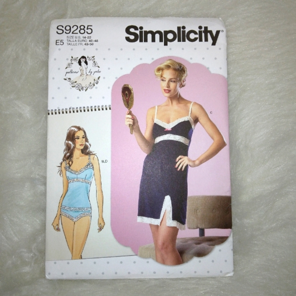 SIMPLICITY S9285 SZ 14-22 Misses Camisole Slip Panties, Patterns by Gertie